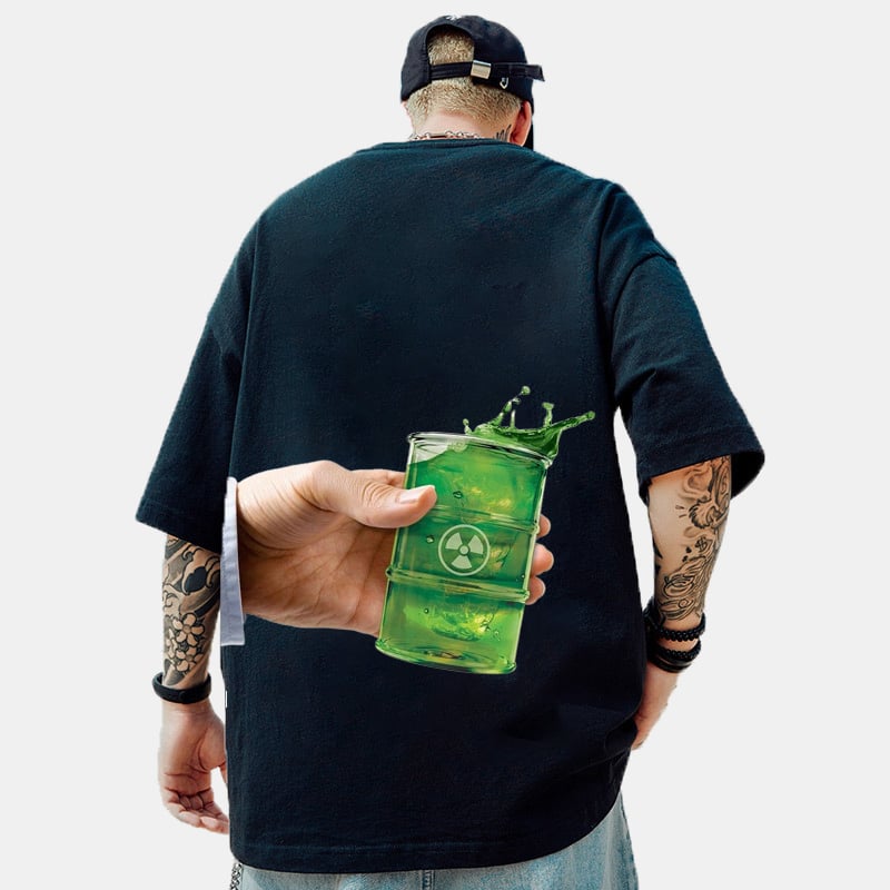 Radioactive Water Printing  Brand Hip-hop Loose T-shirt