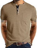 Men's Henley Shirts Short Sleeve Button T-Shirts Casual Summer Classic