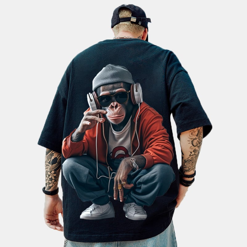 Monkey  Brand Hip-hop Loose T-shirt