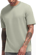 VEIISAR Men's Heavy Weight Crew Neck T-Shirt Mens Premium Cotton Tee - Pre