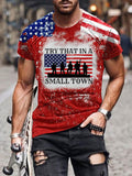 Men's Try That In A Small Town USA Flag Print T-Shirt
