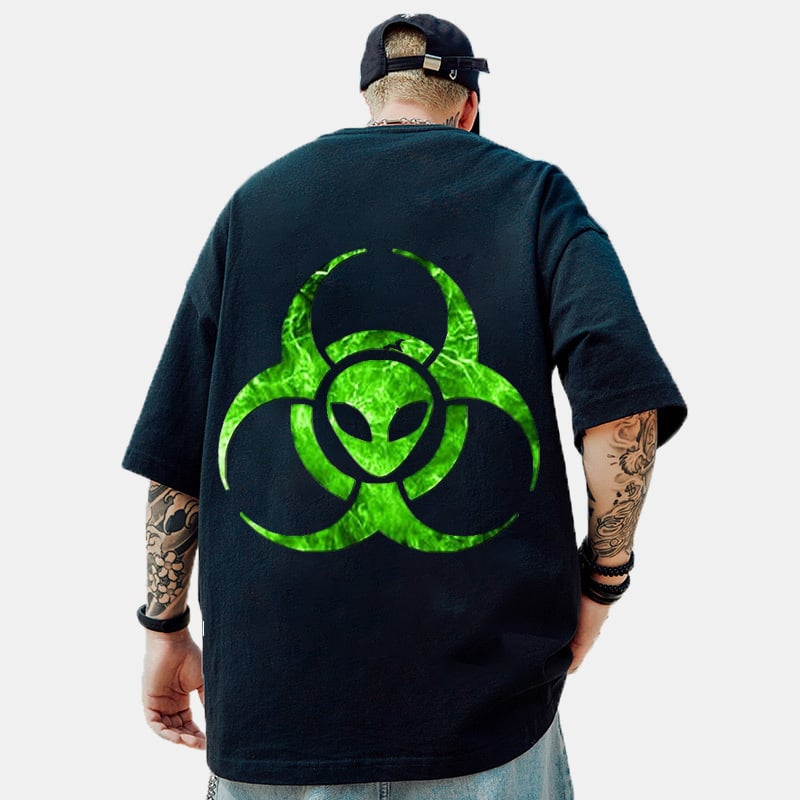 Radioactive Water Printing  Brand Hip-hop Loose T-shirt
