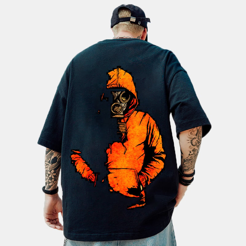 Radioactive Water Printing Trendy Brand Hip-hop Loose T-shirt