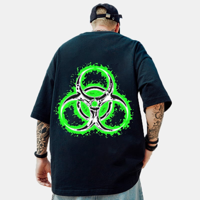 Radioactive Water Printing  Brand Hip-hop Loose T-shirt