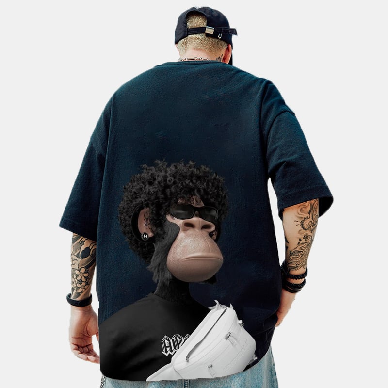 Monkey  Brand Hip-hop Loose T-shirt