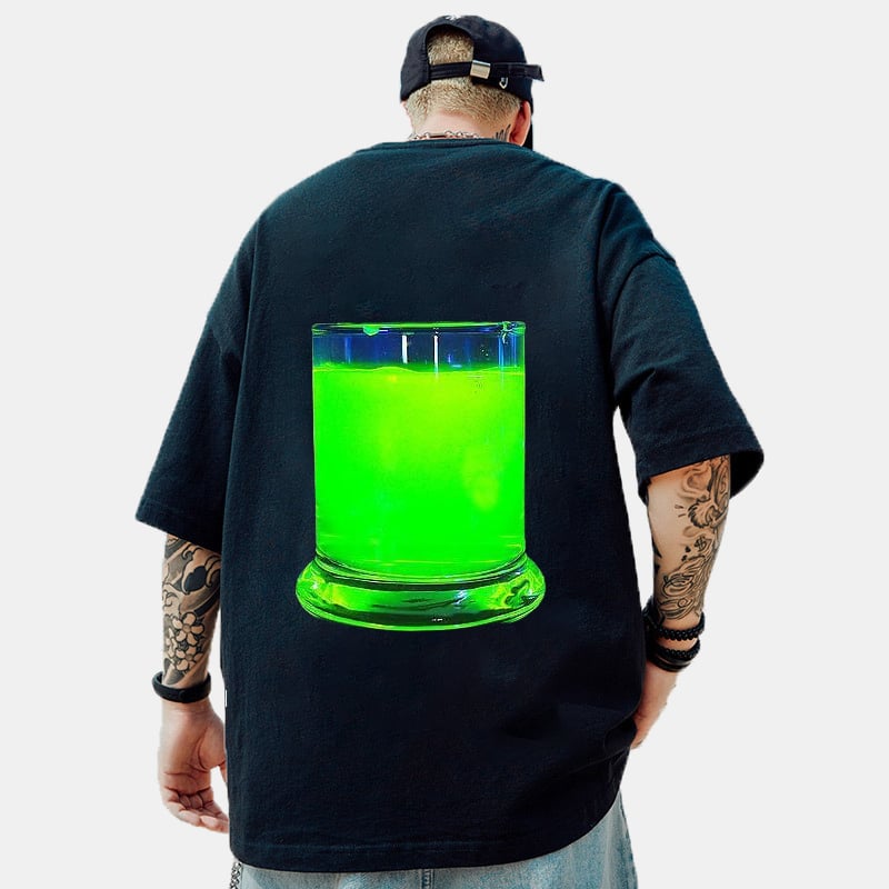 Radioactive Water Printing  Brand Hip-hop Loose T-shirt